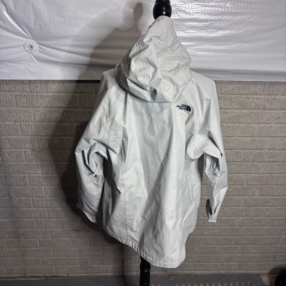 The North Face DryVent Rain Jacket Womens XL Gray Hooded Full Zip Shell Coat - Picture 4 of 7